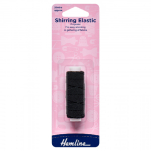 Hemline Shirring Elastic - Black - 0.75mm x 20m