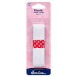 Hemline General Purpose Elastic - White - 25mm x 1m