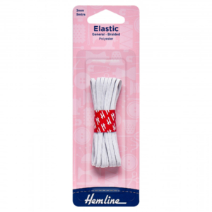 Hemline General Purpose Elastic - White - 3mm x 5m