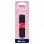 Hemline General Purpose Elastic - Black - 20mm x 1m