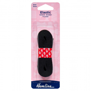 Hemline General Purpose Elastic - Black - 6mm x 5m