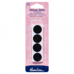 Hemline Hook & Loop Self Adhesive Velour Dots - Black - 20mm