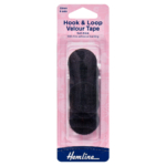 Hemline Hook & Loop Self Adhesive Velour Dots - Black - 30mm