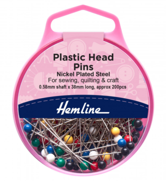Hemline Plastic Headed Pins - 38mm