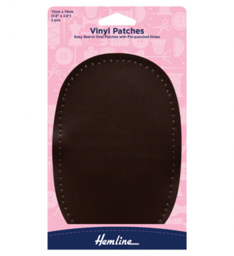 Sew-in Vinyl Patches - Brown (10cm x 15cm)