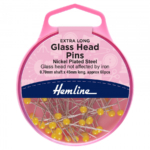 Hemline Extra Long Glass Headed Pins - 45mm