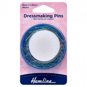 Hemline Dressmaking Pins with Pin Cushion - 25mm