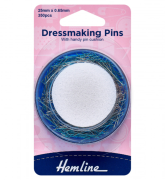 Hemline Dressmaking Pins with Pin Cushion - 25mm