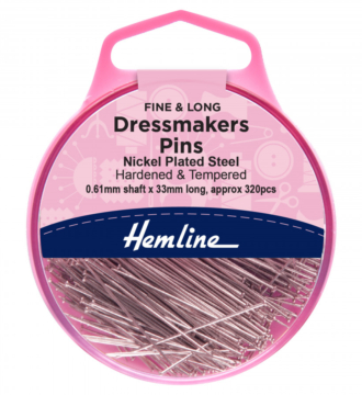 Hemline Dressmakers Pins - Fine & Long - 33mm
