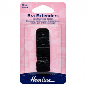 Hemline Bra Back Extenders 19mm - Black