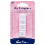 Hemline Bra Back Extenders 19mm - White