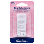 Hemline Bra Back Extenders 28mm - White