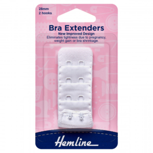 Hemline Bra Back Extenders 28mm - White