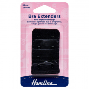 Hemline Bra Back Extenders 38mm - Black