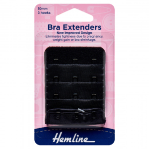 Hemline Bra Back Extenders 50mm - Black