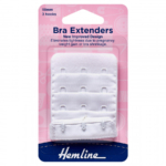 Hemline Bra Back Extenders 50mm - White