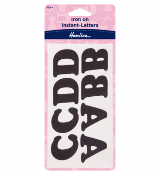 Hemline Iron-On Instant Letters - Black