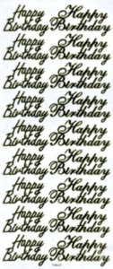 Happy Birthday Sticker - Gold