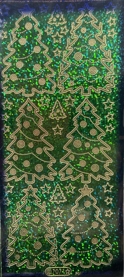 Starform Holographic Green Christmas Trees & Stars