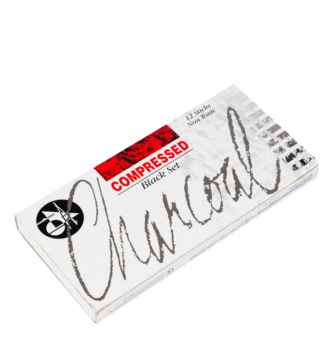 Compressed Charcoal Set of 12 Sticks - Black