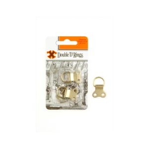 Picture Hanging Brass Plated Double 'D' Rings
