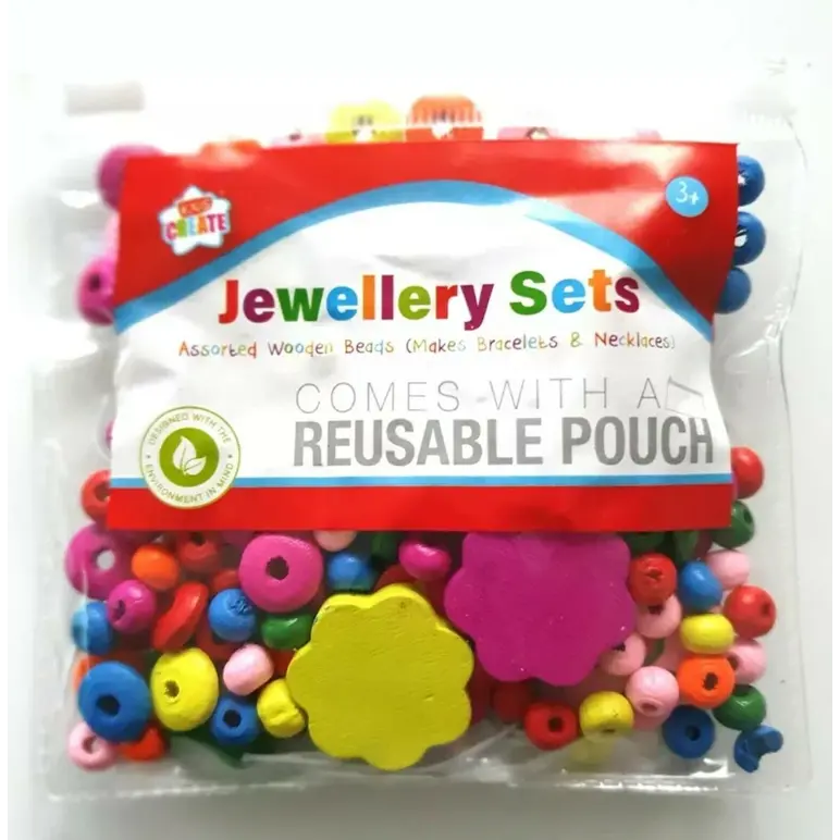 Childrens Mixed Jewellery Wooden Beads & Elastic String
