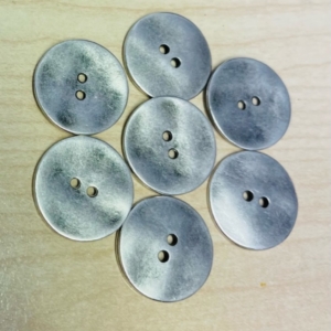 King Cole Round Metal Button BT351 Old Silver