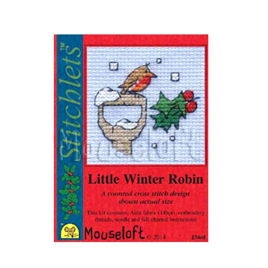 Mouseloft Mini Christmas Cross Stitch Card & Envelope Kit - Image 2