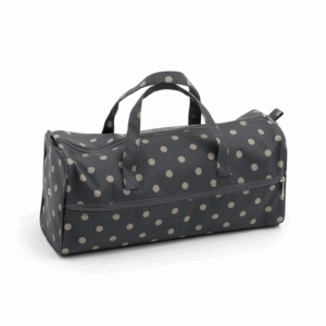 Knitting Bag Matt PVC Charcoal Polka Dot