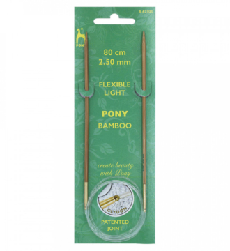 Pony Bamboo Circular Fixed Knitting Needles 80cm