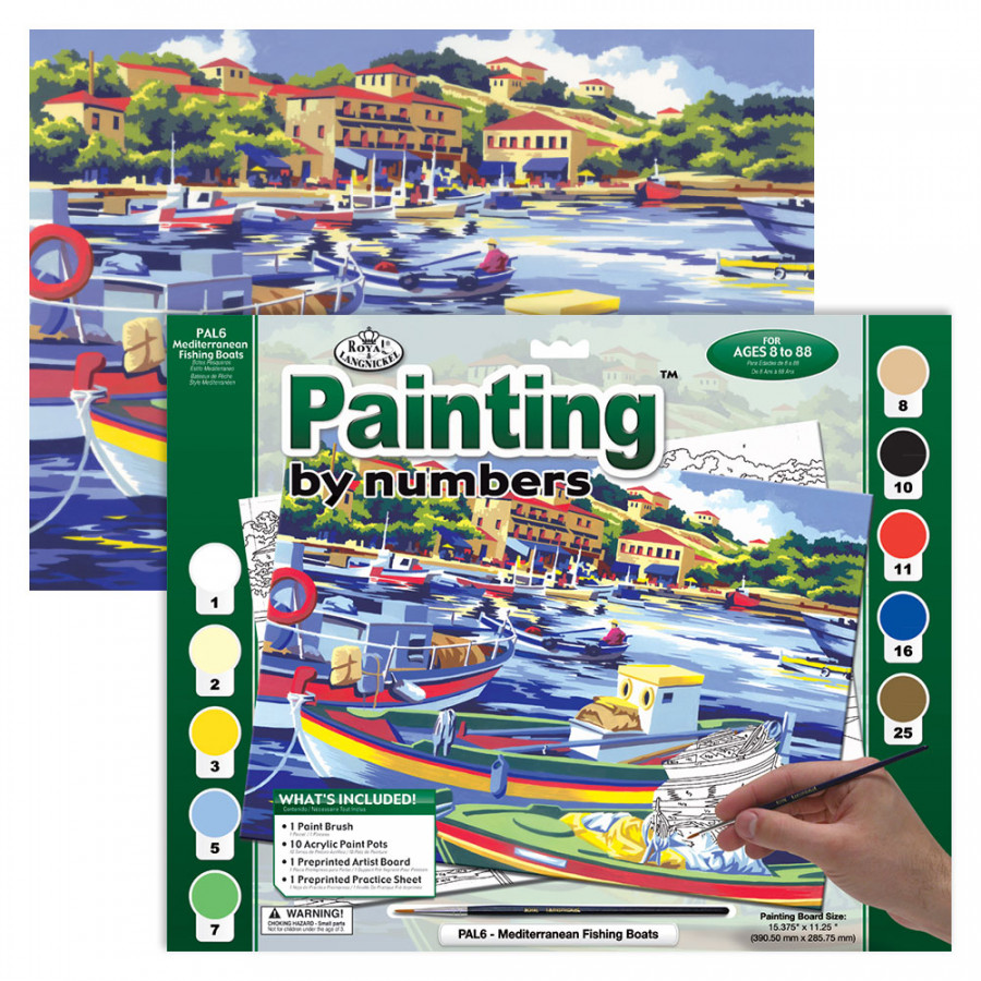 Adult Paint By Numbers Mediterranean Fishing Boat