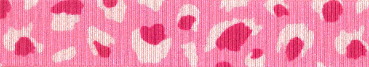 Ribbon Leopard Print Pink 16mm Sold By The Metre