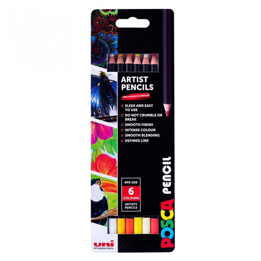 POSCA Pencils - Set of 6 Sunny Colours