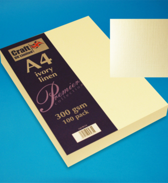 Pack of 100 Sheets of A4 300gsm Linen Finish Card - Ivory