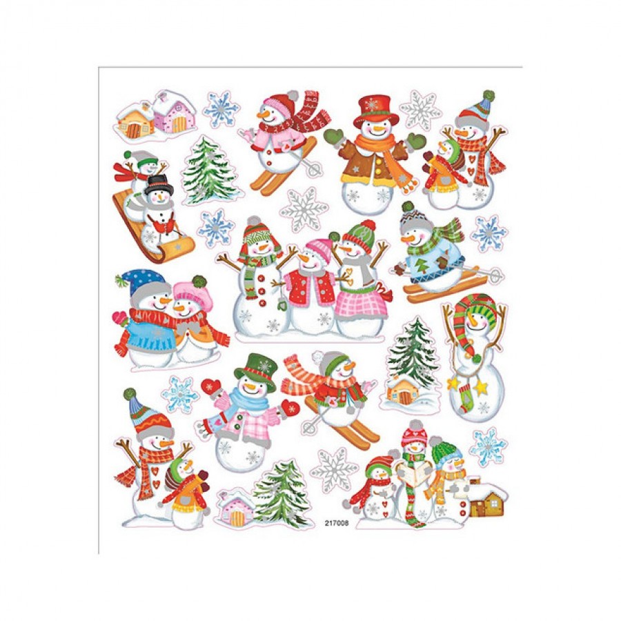 Stickers Snowmen On Skis