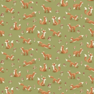 Makower - Hello Autumn - Fox Green - SOLD BY THE METRE