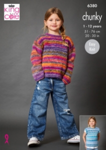 King Cole Childrens Knitting Pattern 6380