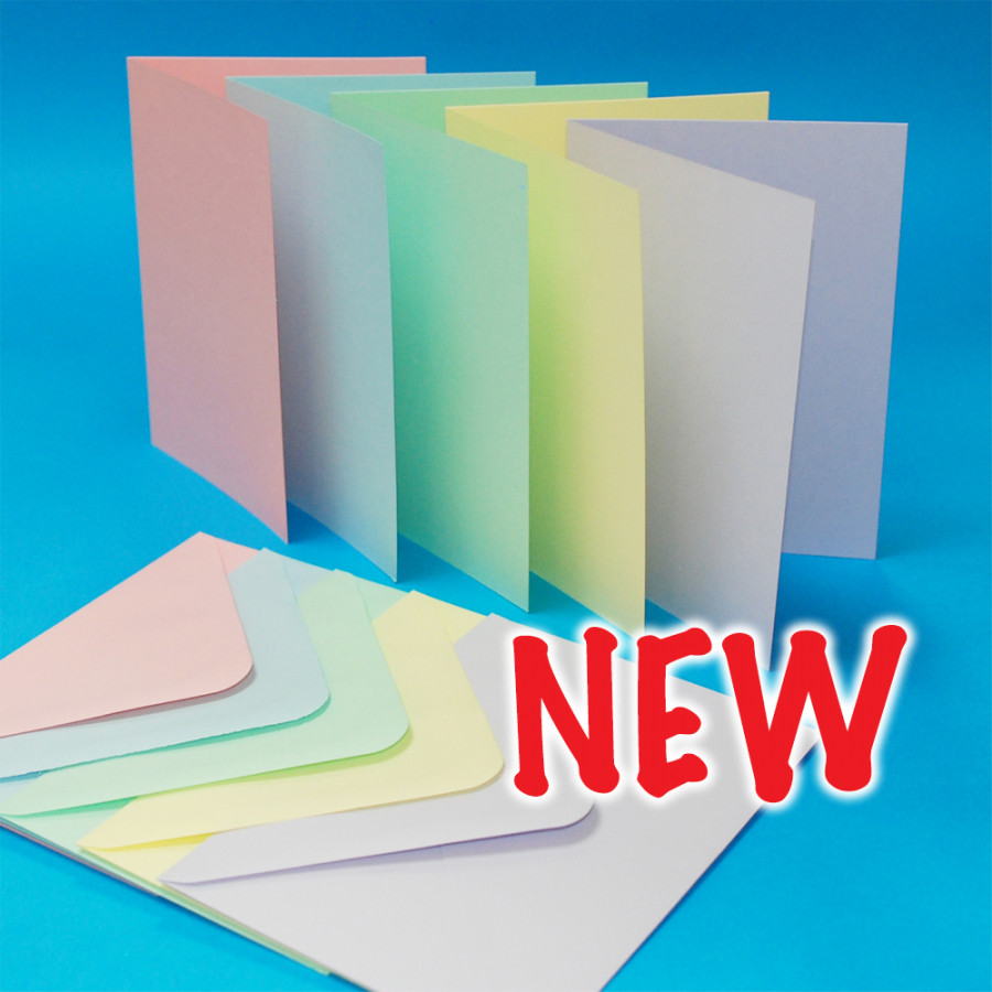 Pack of 40 5"x7" Blank Cards & Envelopes - Assorted Pastel Colours