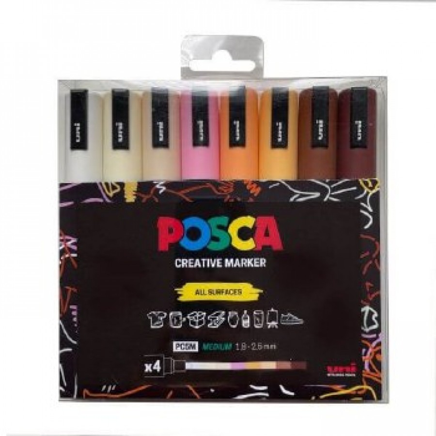 Posca Set Of  Neutral Pens 8 Pk