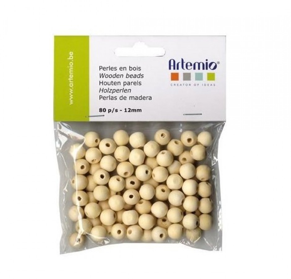 Wooden Beads 12mm  (80pcs)