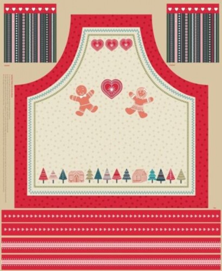 Lewis & Irene Christmas Gingerbread Apron Panel