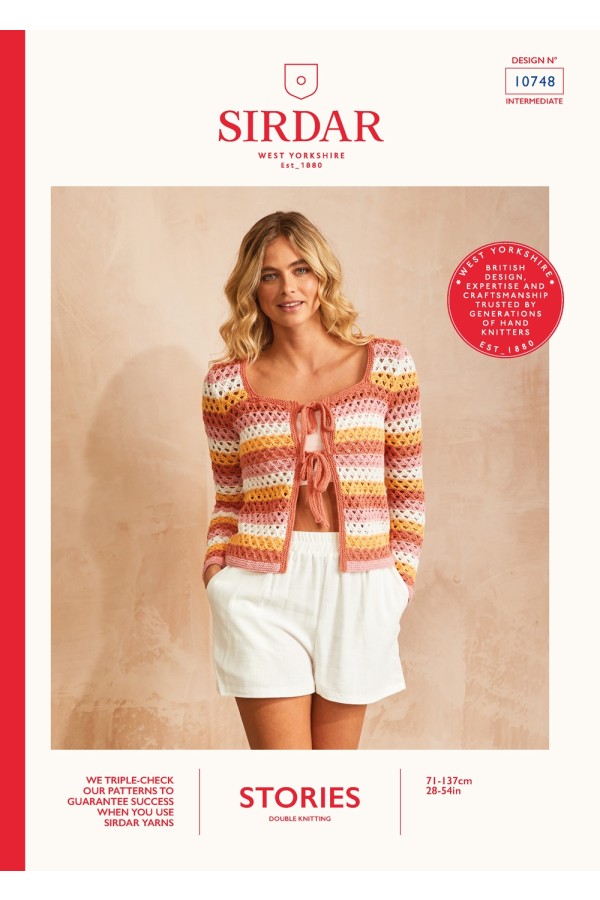 Sirdar Knitting Pattern 10748 Cardigan In Stories DK