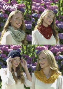 Wendy Wools Hat, Wrap & Cowl Knitting Pattern 7011