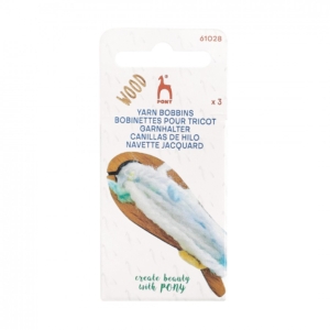 Yarn Bobbin: Wooden: Fish Shaped: Small: 3 Pieces