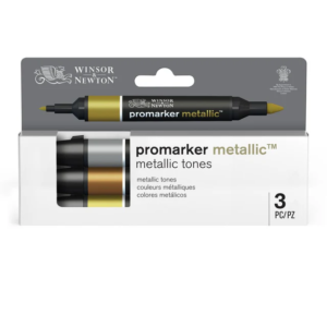 Winsor & Newton Promarker Metallic Tones Pk 3