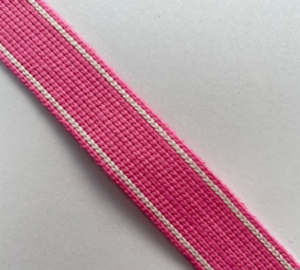 KRCA Webbing Pink With Ecru Edge Stripe