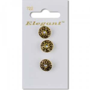 Sirdar Elegant Buttons - Antique Gold  12mm