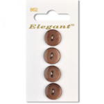 Sirdar Elegant Buttons - Brown 2-Hole 16mm