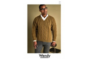 Wendy Wool Knitting Pattern 6167 - Cable Sweater