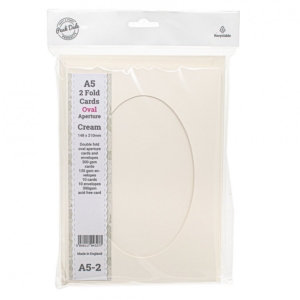 A5 2 Fold Cards Cream - Oval